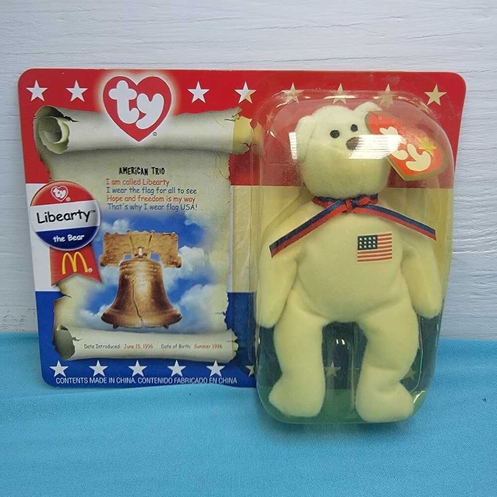 Ty Beanie Babies Libearty the Bear McDonald's Exclusive American Trio Patriotic